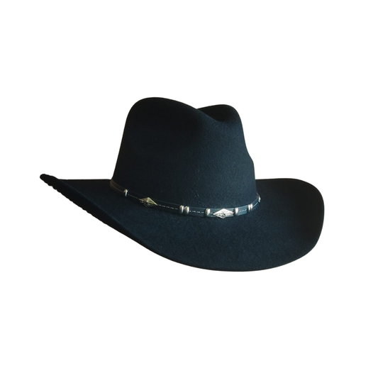 Texana de Lana Negra Estilo Indiana Jones