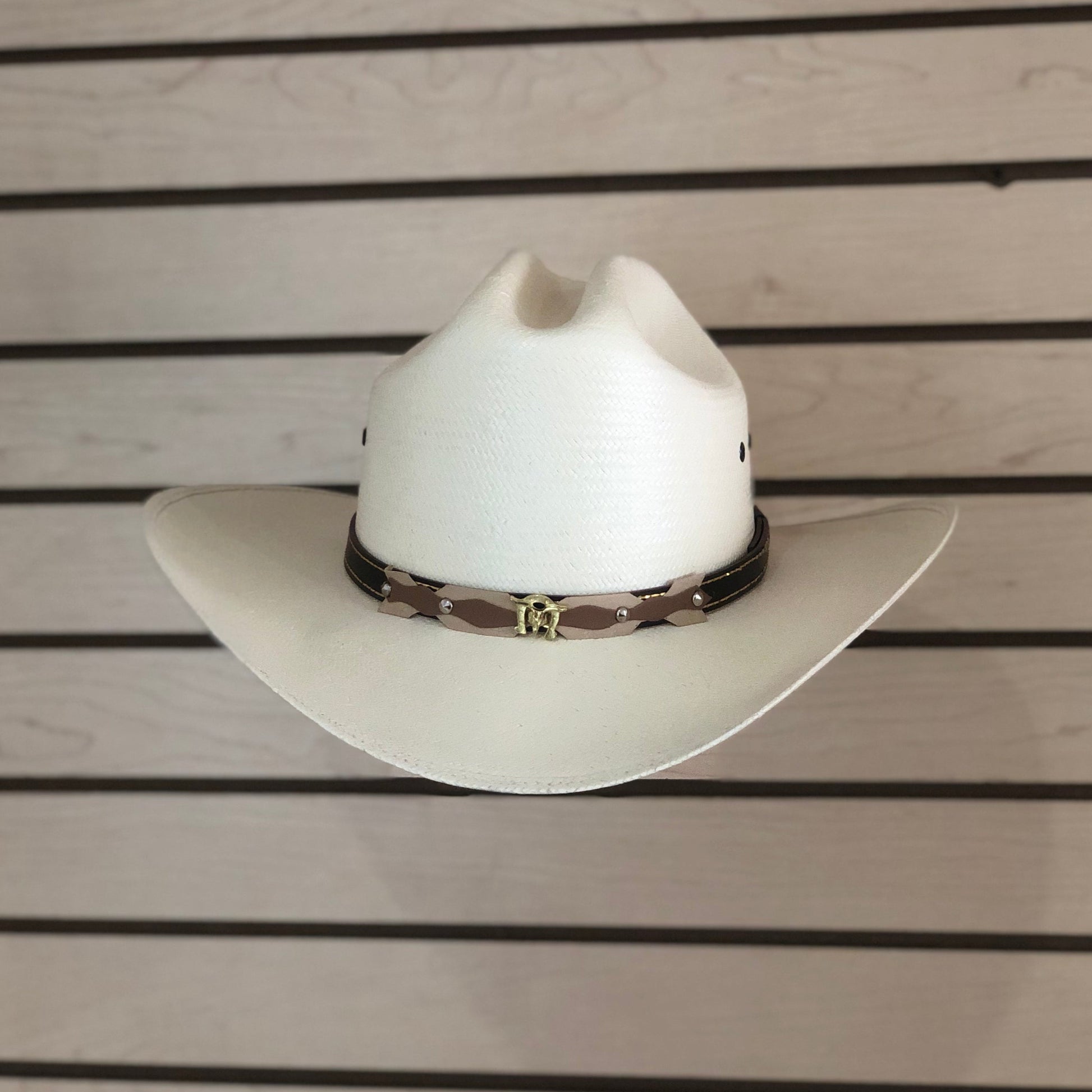 sombrero vaquero de palma 20x falda mediana copa baja